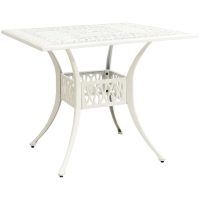 Trädgårdsbord vit 90x90x73 cm gjuten aluminium vidaXL