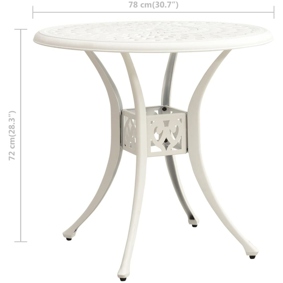 Trädgårdsbord vit gjuten aluminium vidaXL 78 x 78 x 72 cm – bild 6