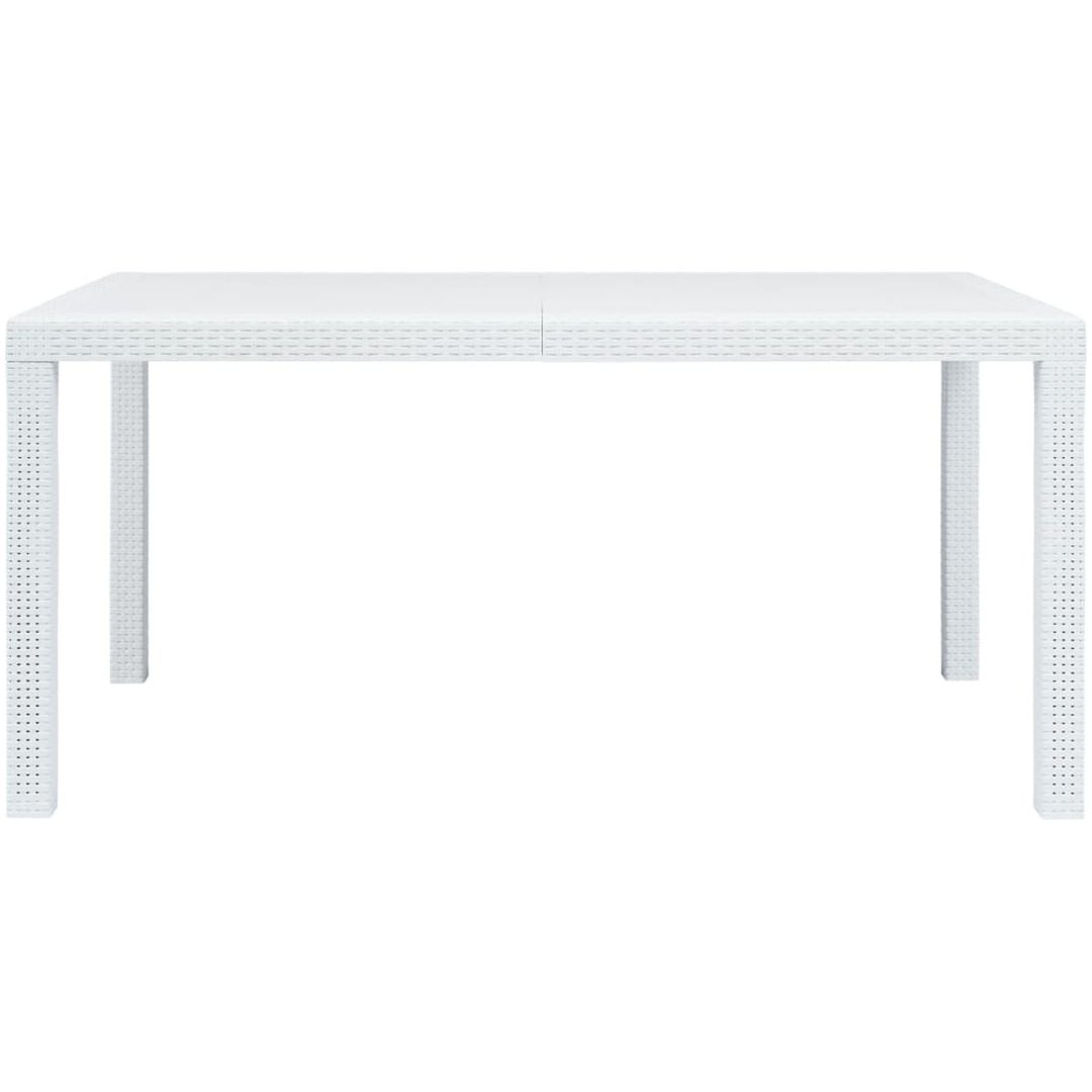 Trädgårdsbord vit konstrotting vidaXL 150 x 90 x 72 cm – bild 2