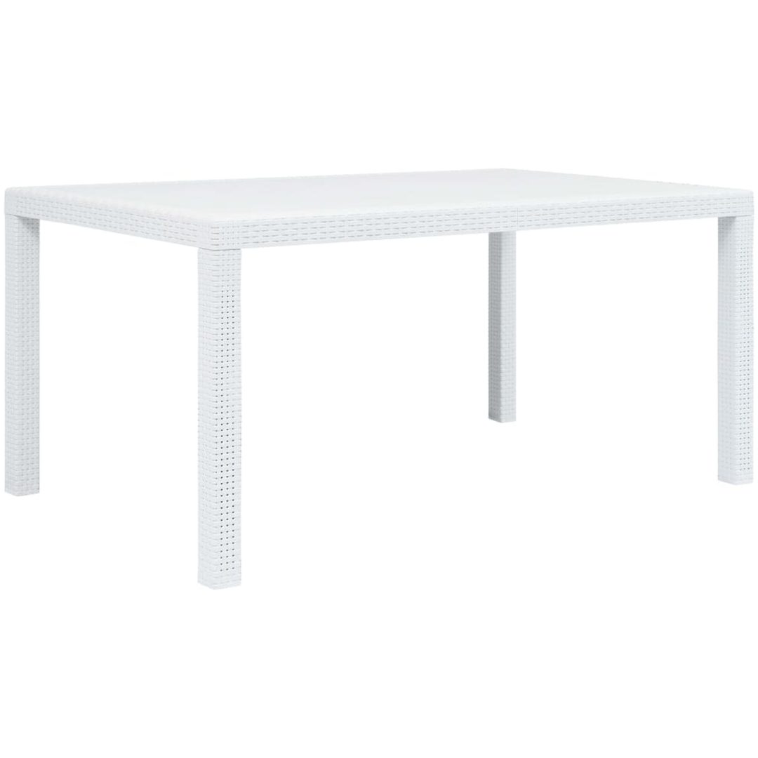 Trädgårdsbord vit konstrotting vidaXL 150 x 90 x 72 cm