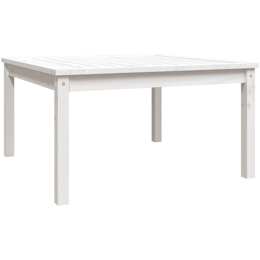 Trädgårdsbord vit massiv furu vidaXL 82.5 x 82.5 x 45 cm – bild 2