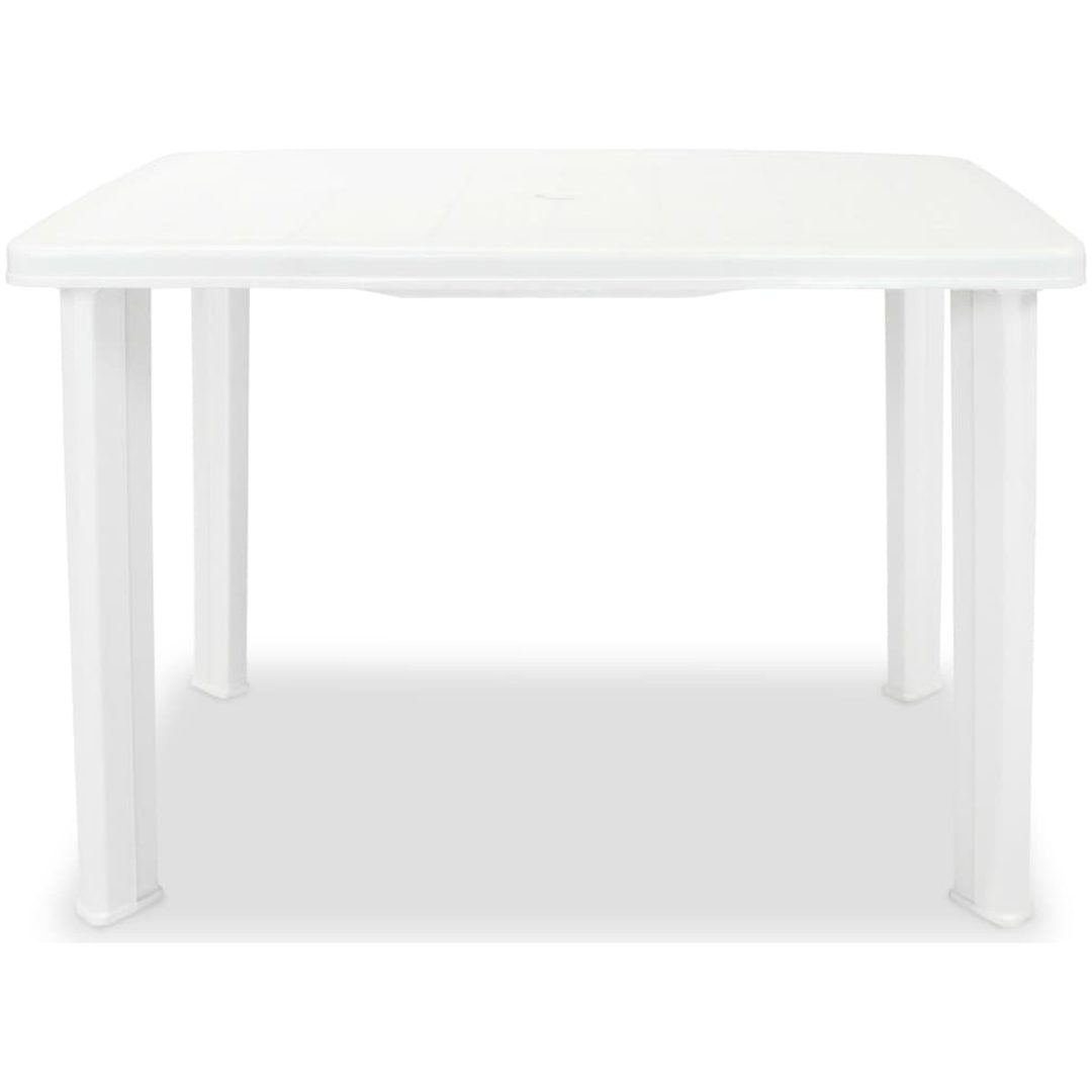 Trädgårdsbord vit plast vidaXL 101 x 68 x 72 cm – bild 2