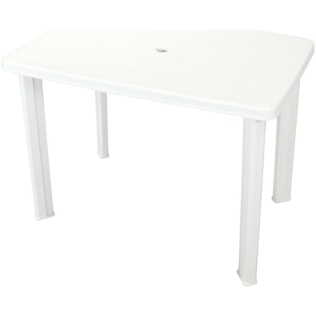 Trädgårdsbord vit plast vidaXL 101 x 68 x 72 cm
