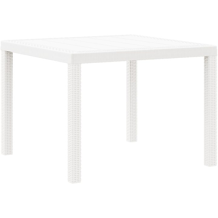 Trädgårdsbord Vitt 100x100x73 cm Poly Rattan vidaXL Medium – bild 2