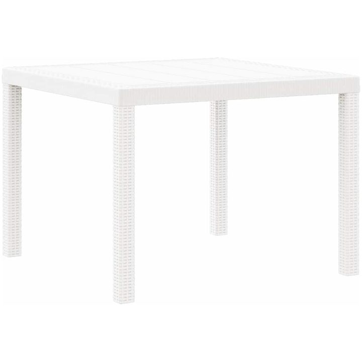 Trädgårdsbord Vitt 100x100x73 cm Poly Rattan vidaXL Medium – bild 4