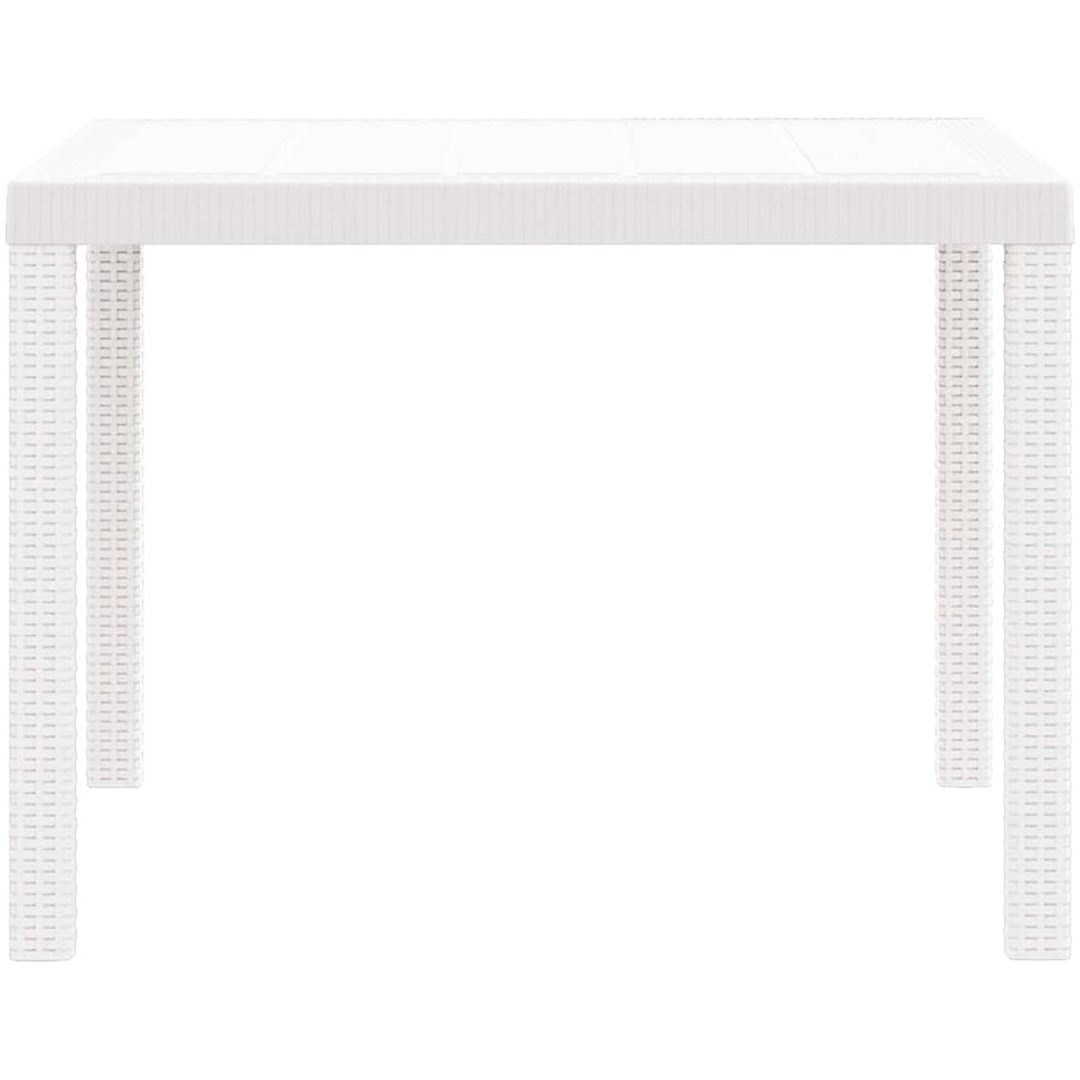 Trädgårdsbord Vitt 100x100x73 cm Poly Rattan vidaXL Medium – bild 5