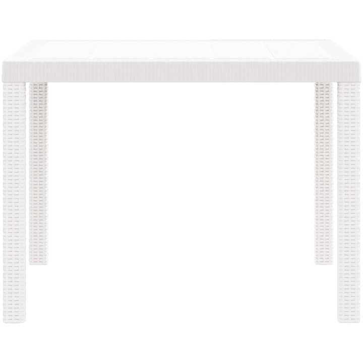Trädgårdsbord Vitt 100x100x73 cm Poly Rattan vidaXL Medium – bild 5