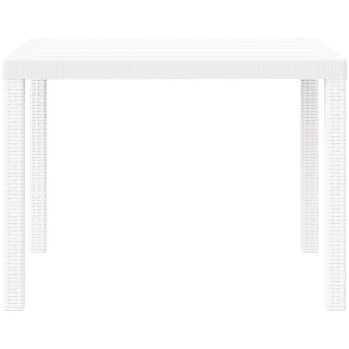 Trädgårdsbord Vitt 100x100x73 cm Poly Rattan vidaXL Medium – bild 6