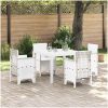 Trädgårdsbord Vitt 100x100x73 cm Poly Rattan vidaXL Medium – miniatyr 1