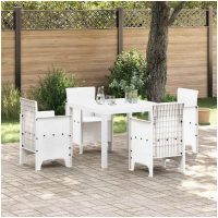 Trädgårdsbord Vitt 100x100x73 cm Poly Rattan vidaXL