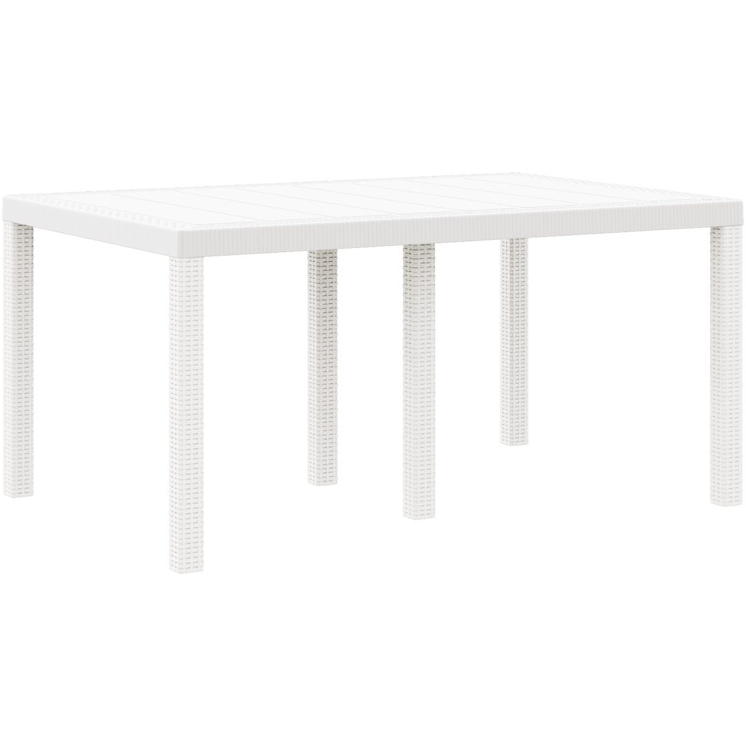 Trädgårdsbord Vitt 150x100x73 cm Poly Rattan vidaXL Medium – bild 2