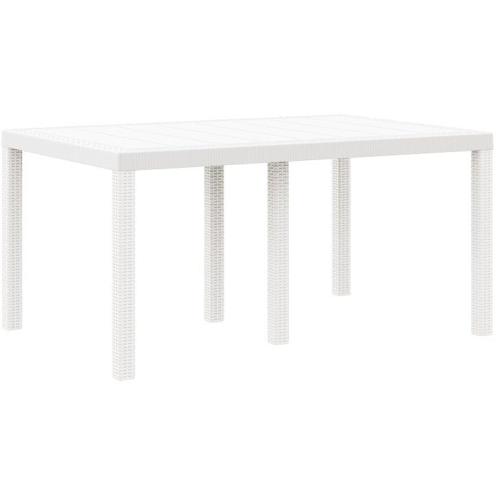 Trädgårdsbord Vitt 150x100x73 cm Poly Rattan vidaXL Medium – bild 2