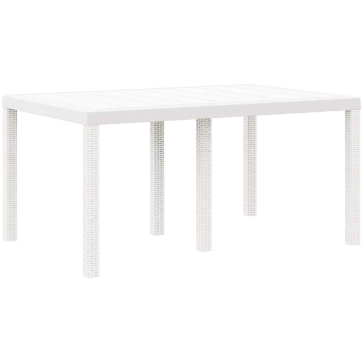 Trädgårdsbord Vitt 150x100x73 cm Poly Rattan vidaXL Medium – bild 6