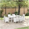 Trädgårdsbord Vitt 150x100x73 cm Poly Rattan vidaXL Medium – miniatyr 1