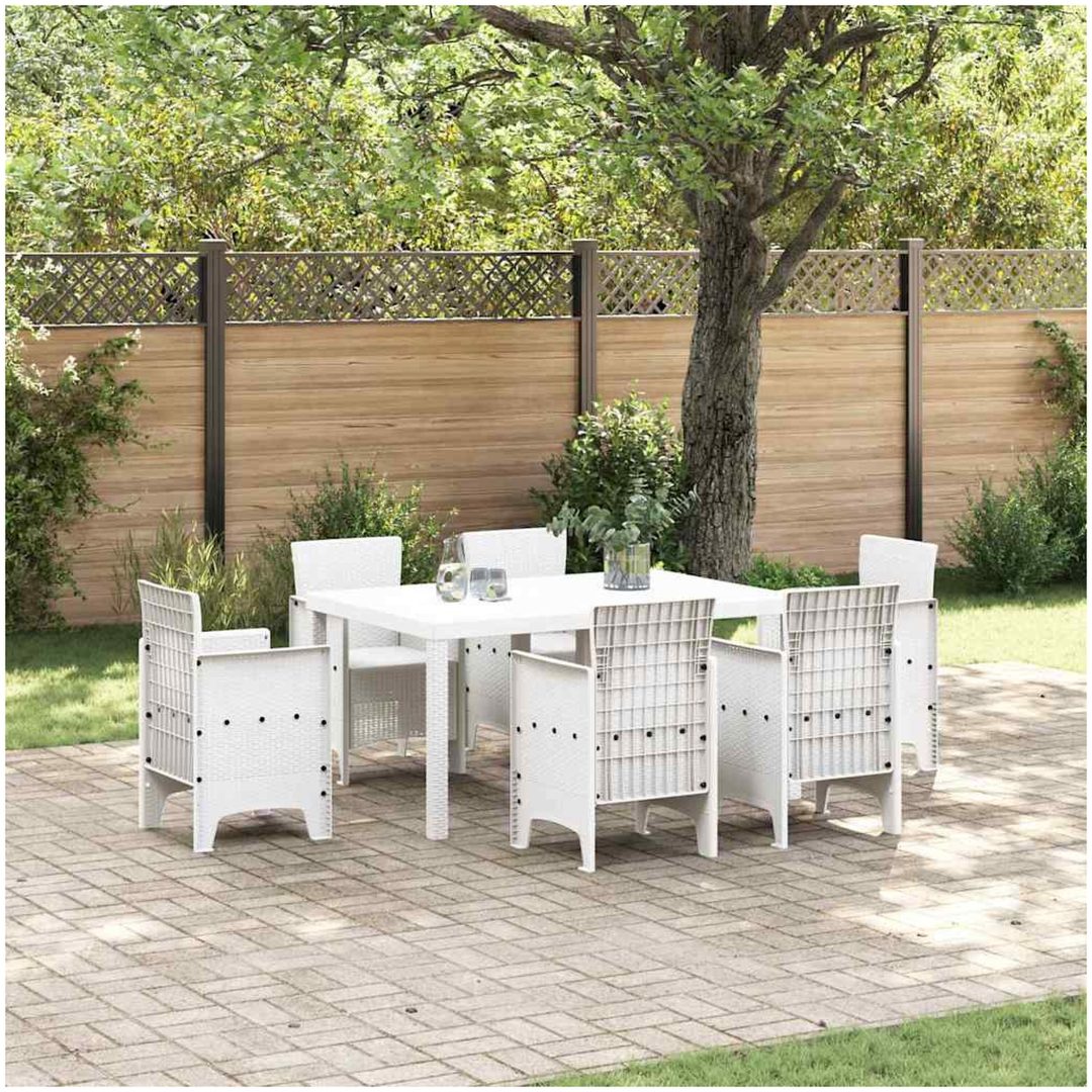Trädgårdsbord Vitt 150x100x73 cm Poly Rattan vidaXL Medium