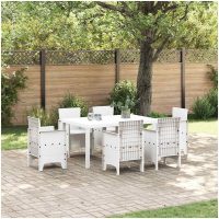 Trädgårdsbord Vitt 150x100x73 cm Poly Rattan vidaXL