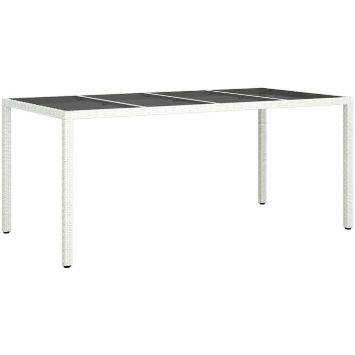 Trädgårdsbord Vitt Konstrotting vidaXL 190 x 90 x 75 cm – bild 2