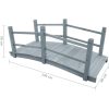 Trädgårdsbro grå 140x60x56 cm massivt granträ vidaXL – miniatyr 4