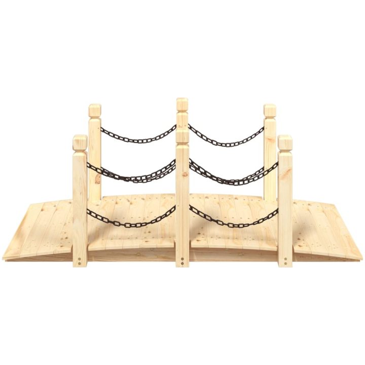 Trädgårdsbro med kedjeräcken 150x67x56cm massivt granträ vidaXL – bild 3
