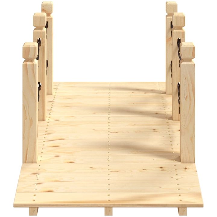 Trädgårdsbro med kedjeräcken 150x67x56cm massivt granträ vidaXL – bild 4