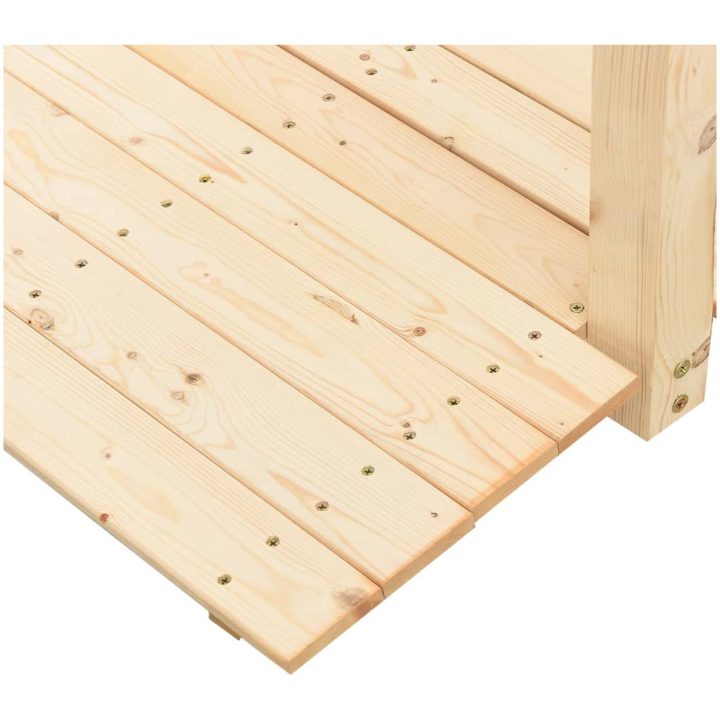 Trädgårdsbro med kedjeräcken 150x67x56cm massivt granträ vidaXL – bild 5