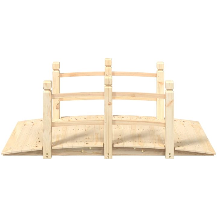 Trädgårdsbro med räcken 150x67x56cm massivt granträ vidaXL – bild 3