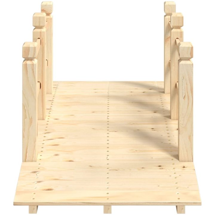 Trädgårdsbro med räcken 150x67x56cm massivt granträ vidaXL – bild 4