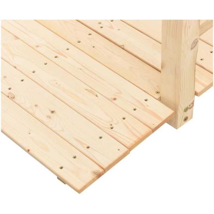 Trädgårdsbro med räcken 150x67x56cm massivt granträ vidaXL – bild 5