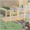 Trädgårdsbro med räcken 150x67x56cm massivt granträ vidaXL – miniatyr 1