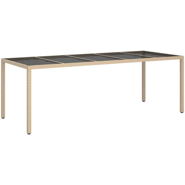 Trädgårdsdining Bord Beige Poly Rattan vidaXL 250 x 100 x 75 cm – bild 2