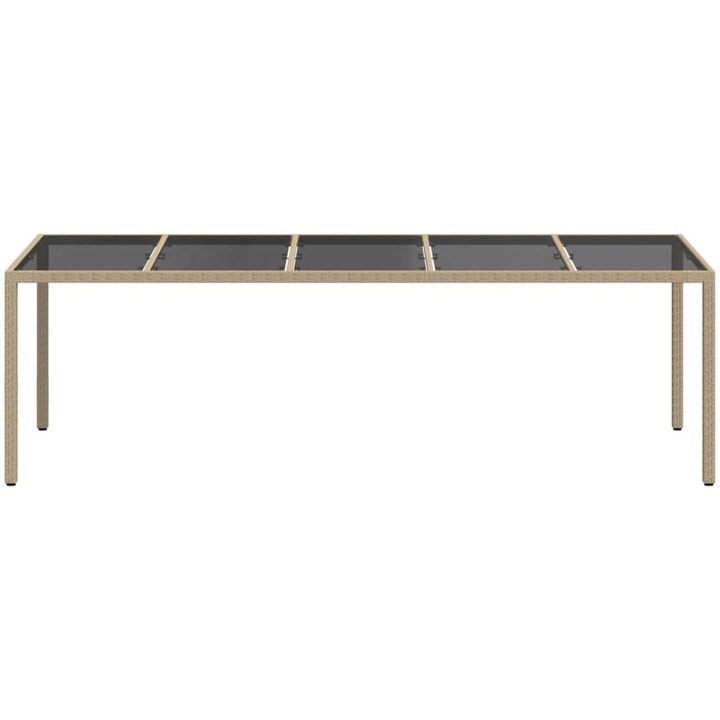 Trädgårdsdining Bord Beige Poly Rattan vidaXL 250 x 100 x 75 cm – bild 3