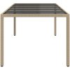 Trädgårdsdining Bord Beige Poly Rattan vidaXL 250 x 100 x 75 cm – miniatyr 4