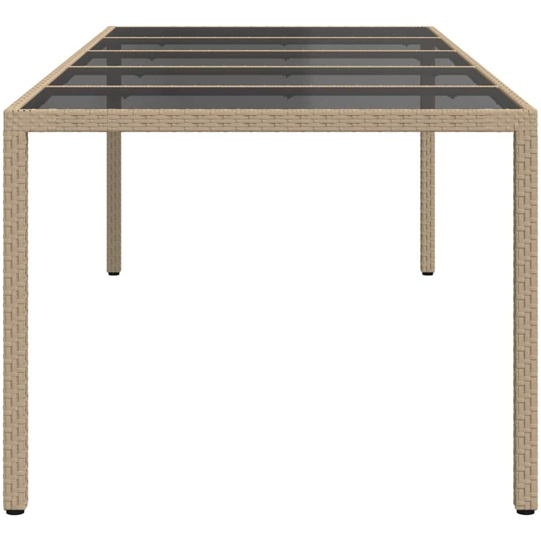 Trädgårdsdining Bord Beige Poly Rattan vidaXL 250 x 100 x 75 cm – bild 4
