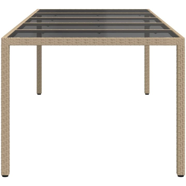 Trädgårdsdining Bord Beige Poly Rattan vidaXL 250 x 100 x 75 cm – bild 4