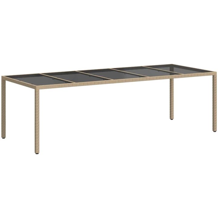 Trädgårdsdining Bord Beige Poly Rattan vidaXL 250 x 100 x 75 cm – bild 5
