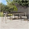 Trädgårdsdining Bord Beige Poly Rattan vidaXL 250 x 100 x 75 cm – miniatyr 1