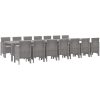 Trädgårdsdining Set 15 pcs Ljusgrå Rotting & Metall vidaXL 14 - Sits – miniatyr 2