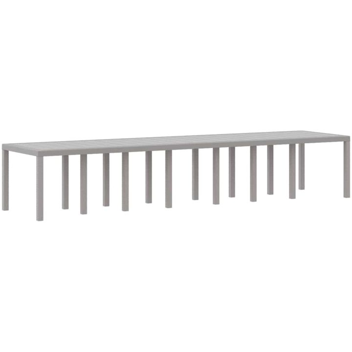 Trädgårdsdining Set 15 pcs Ljusgrå Rotting & Metall vidaXL 14 - Sits – bild 4