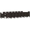 Trädgårdsdining-set 17 pcs Brun Konstrotting vidaXL Large – miniatyr 2