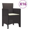 Trädgårdsdining-set 17 pcs Brun Konstrotting vidaXL Large – miniatyr 5