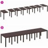 Trädgårdsdining-set 17 pcs Brun Konstrotting vidaXL Large – miniatyr 9