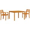 Trädgårdsdining Set 3 pcs Brun vidaXL 110 x 110 x 75 cm – miniatyr 2