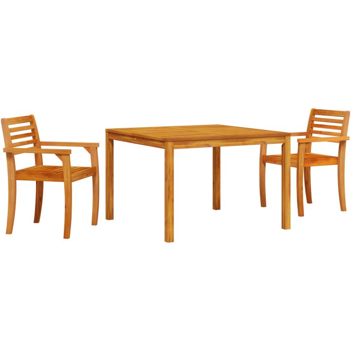 Trädgårdsdining Set 3 pcs Brun vidaXL 110 x 110 x 75 cm – bild 2
