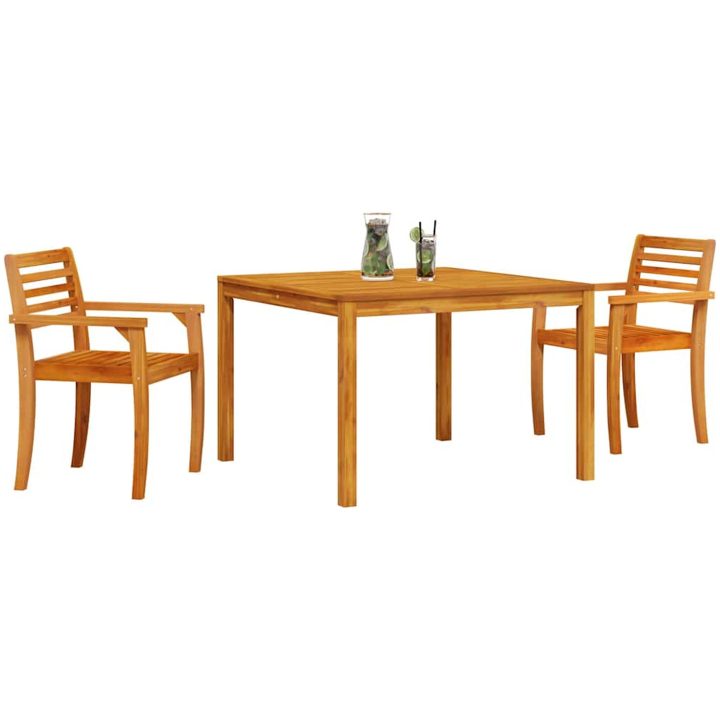 Trädgårdsdining Set 3 pcs Brun vidaXL 110 x 110 x 75 cm – bild 3