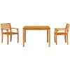 Trädgårdsdining Set 3 pcs Brun vidaXL 110 x 110 x 75 cm – miniatyr 4