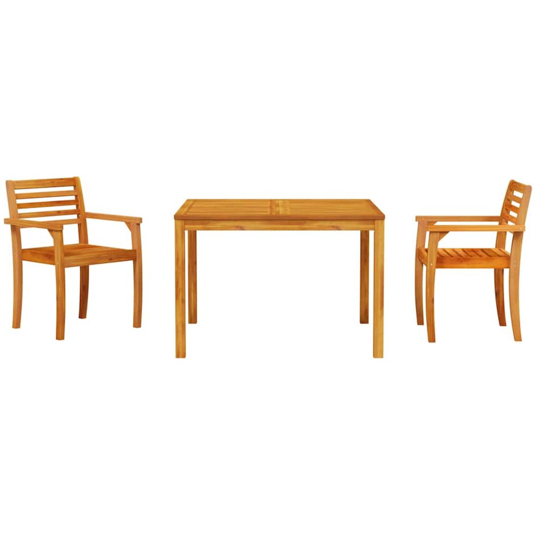 Trädgårdsdining Set 3 pcs Brun vidaXL 110 x 110 x 75 cm – bild 4