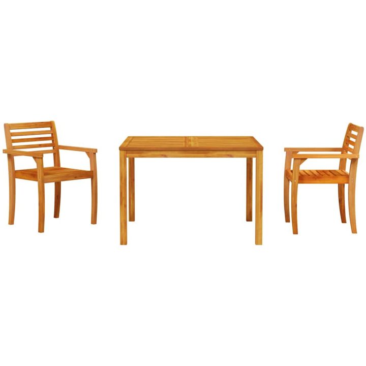 Trädgårdsdining Set 3 pcs Brun vidaXL 110 x 110 x 75 cm – bild 4