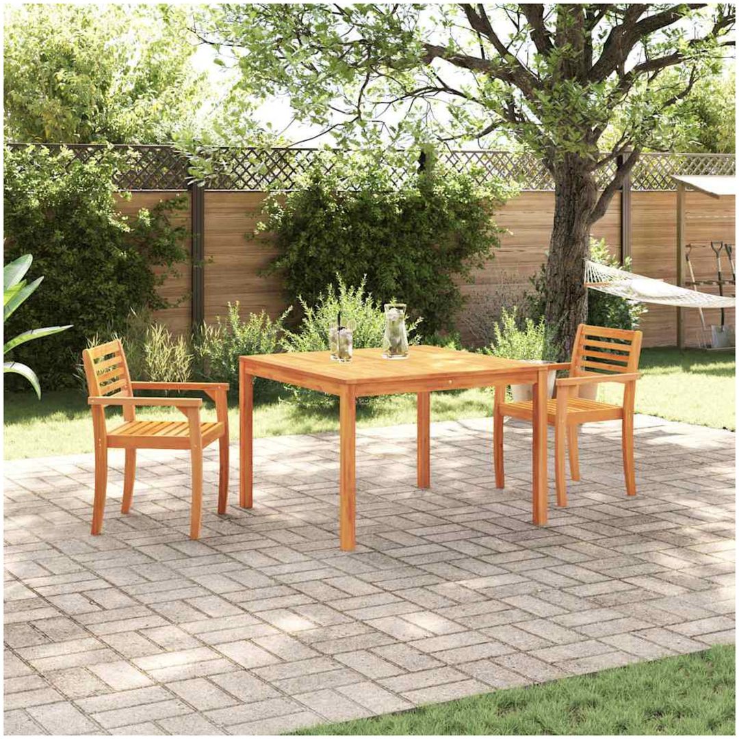 Trädgårdsdining Set 3 pcs Brun vidaXL 110 x 110 x 75 cm