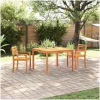 Trädgårdsdining Set 3 pcs Brun vidaXL