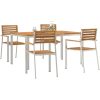 Trädgårdsdining Set 5 pcs Massivt akaciaträ & rostfritt stål vidaXL 150 x 90 x 75 cm – miniatyr 3